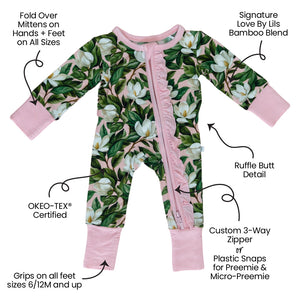 Magnolia Bamboo Ruffle Convertible Footie (2T-4T)