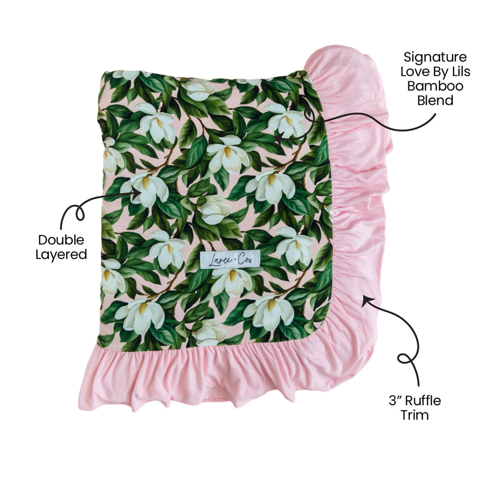 Magnolia Bamboo Ruffle Toddler Blanket