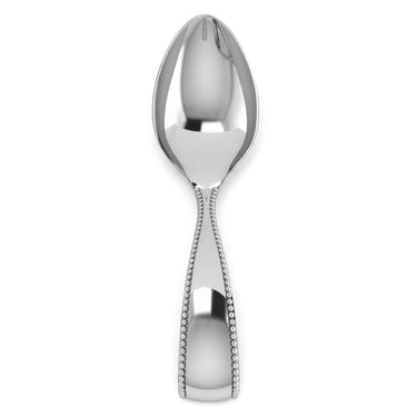 Beaded Loop Sterling Silver Baby Feeding Spoon by Krysaliis