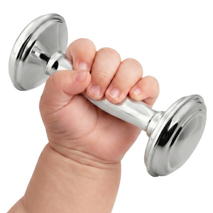 Krysaliis Sterling Silver Dumbbell Baby Rattle