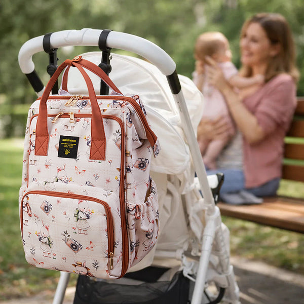 Wide Open Frame Diaper Bag Backpack