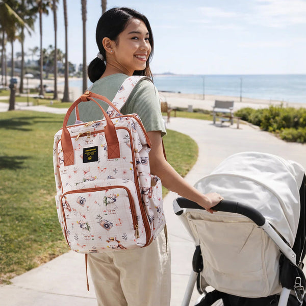 Wide Open Frame Diaper Bag Backpack