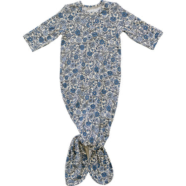 Bluebell Pointelle Bamboo Knot Gown for babies - soft, stylish sleepsuit in gentle blue. Perfect for cozy nights.