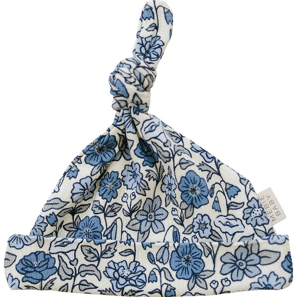 Bluebell Pointelle Bamboo Newborn Knot Hat