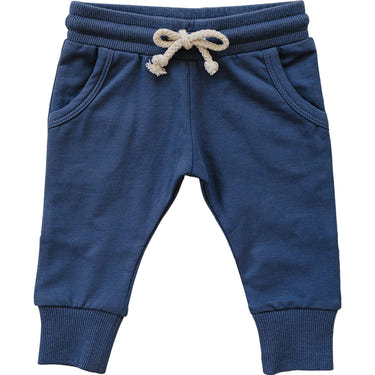 Navy pocket joggers for babies, comfortable and stylish for everyday wear.