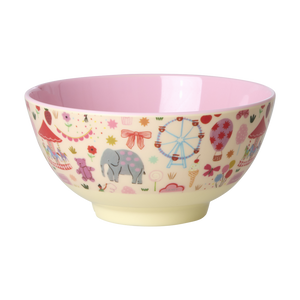Medium Melamine Bowl - Fun Fair Pink Print - 23.7oz -