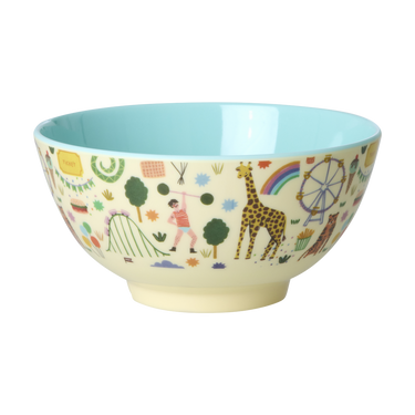 Medium Melamine Bowl - Fun Fair Mint Print - 23.7oz -