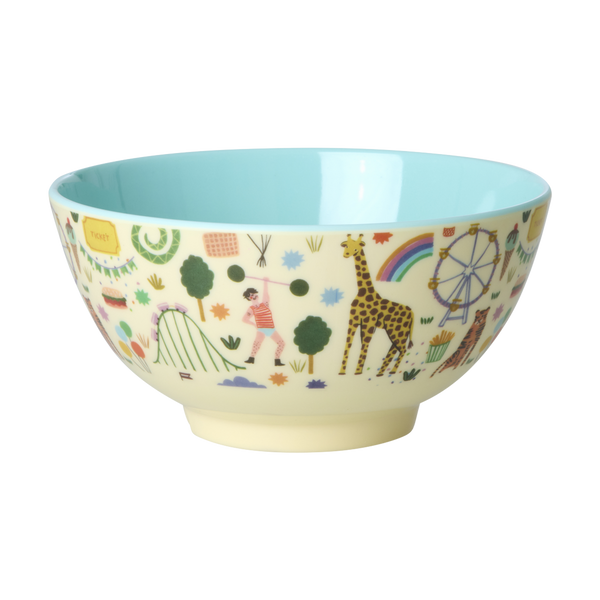 Medium Melamine Bowl - Fun Fair Mint Print - 23.7oz -