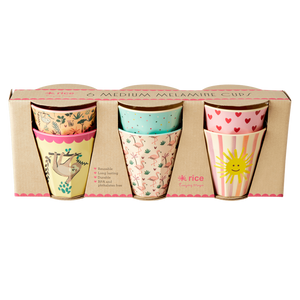 Melamine Kids Cups in Asst. Funky Prints - Medium - 6 pcs. in Gift Box
