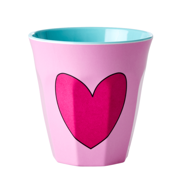 Medium Melamine Cup | Heart in Soft Pink Print