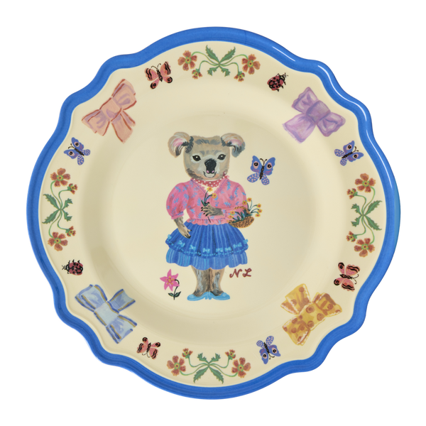 Vintage Dinner Plate - Blue - Nathalie Lété Print