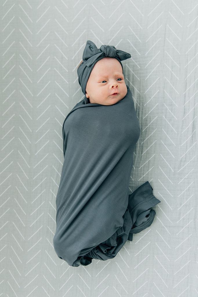 Charcoal Bamboo Head Wrap - MOOGCO Baby