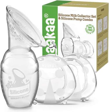 Haakaa Silicone Pump & Milk Collector Set Combo for easy breastfeeding and milk collection.