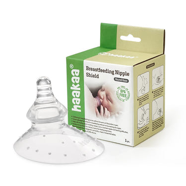 Haakaa Silicone Breastfeeding Nipple Shield, round shape, 1 pack, ideal for comfortable breastfeeding support.