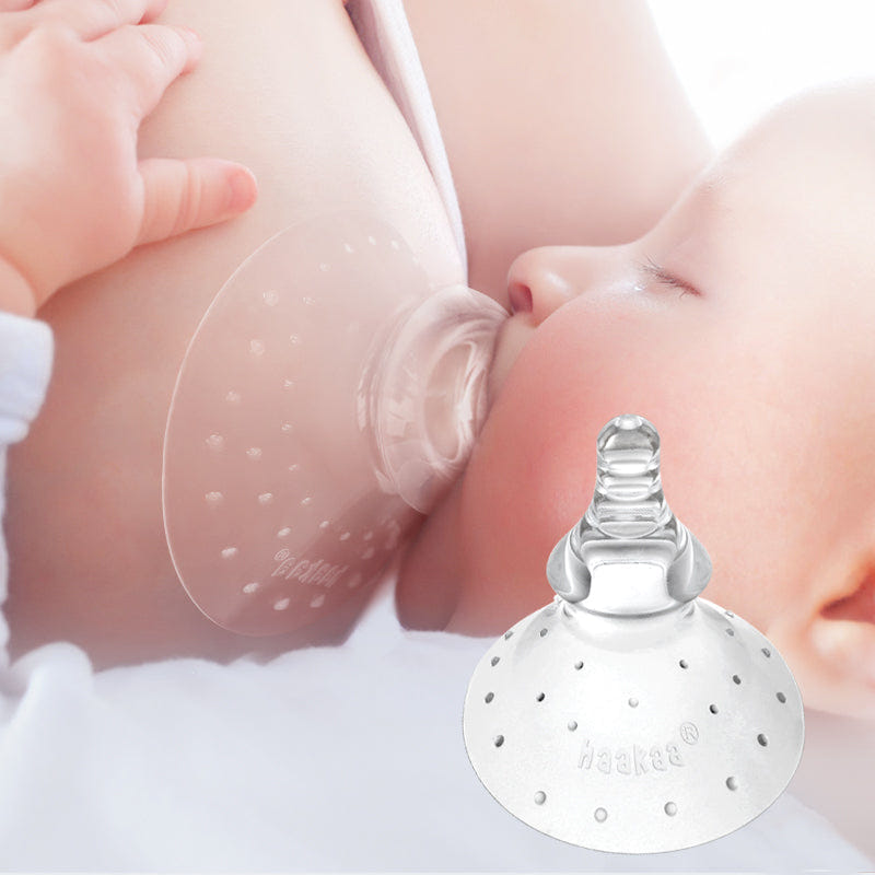 Haakaa Silicone Breastfeeding Nipple Shield, round shape, 1 pack, ideal for comfortable breastfeeding support.