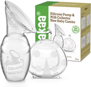 Haakaa Silicone Pump & Milk Collector Combo - Essential manual breast pump for breastfeeding moms.