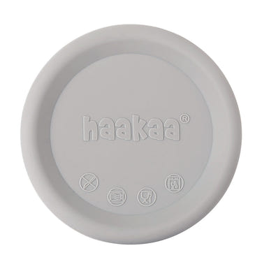 Haakaa Silicone Breast Pump Lid in Grey - Essential accessory for breastfeeding and pumping convenience.