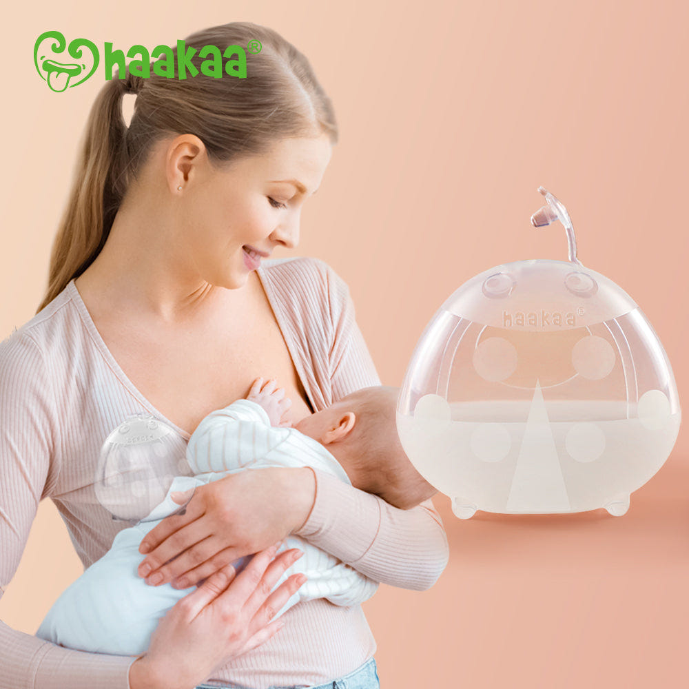 Haakaa Ladybug Silicone Milk Collector 2.5 oz, perfect for breastfeeding moms to collect and store milk efficiently.