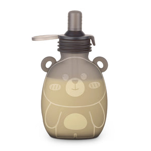 Haakaa Happii Bear Silicone Goody Pouch 6 oz for baby feeding utensils, featuring a cute bear design.