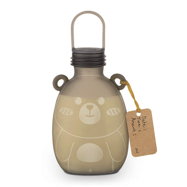Haakaa Happii Bear Silicone Milk Storage Bag 9oz for convenient breast milk storage and feeding.