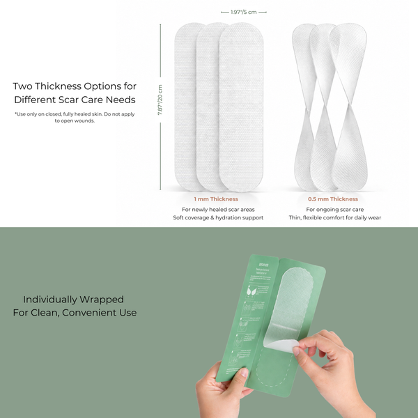 Haakaa Mom C-Section Scar Silicone Patches - 6-PK (3 x 0.5mm + 3 x 1mm)