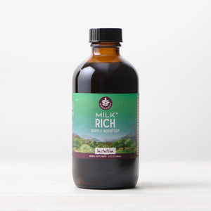 Milk Rich Supply Booster for postpartum support, angle 3 view showcasing packaging and product details.