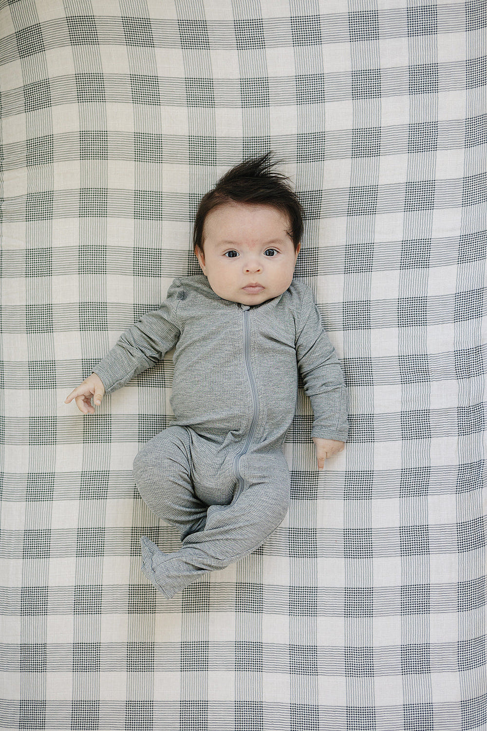 Coastal Plaid Muslin Crib Sheet - MOOGCO Baby