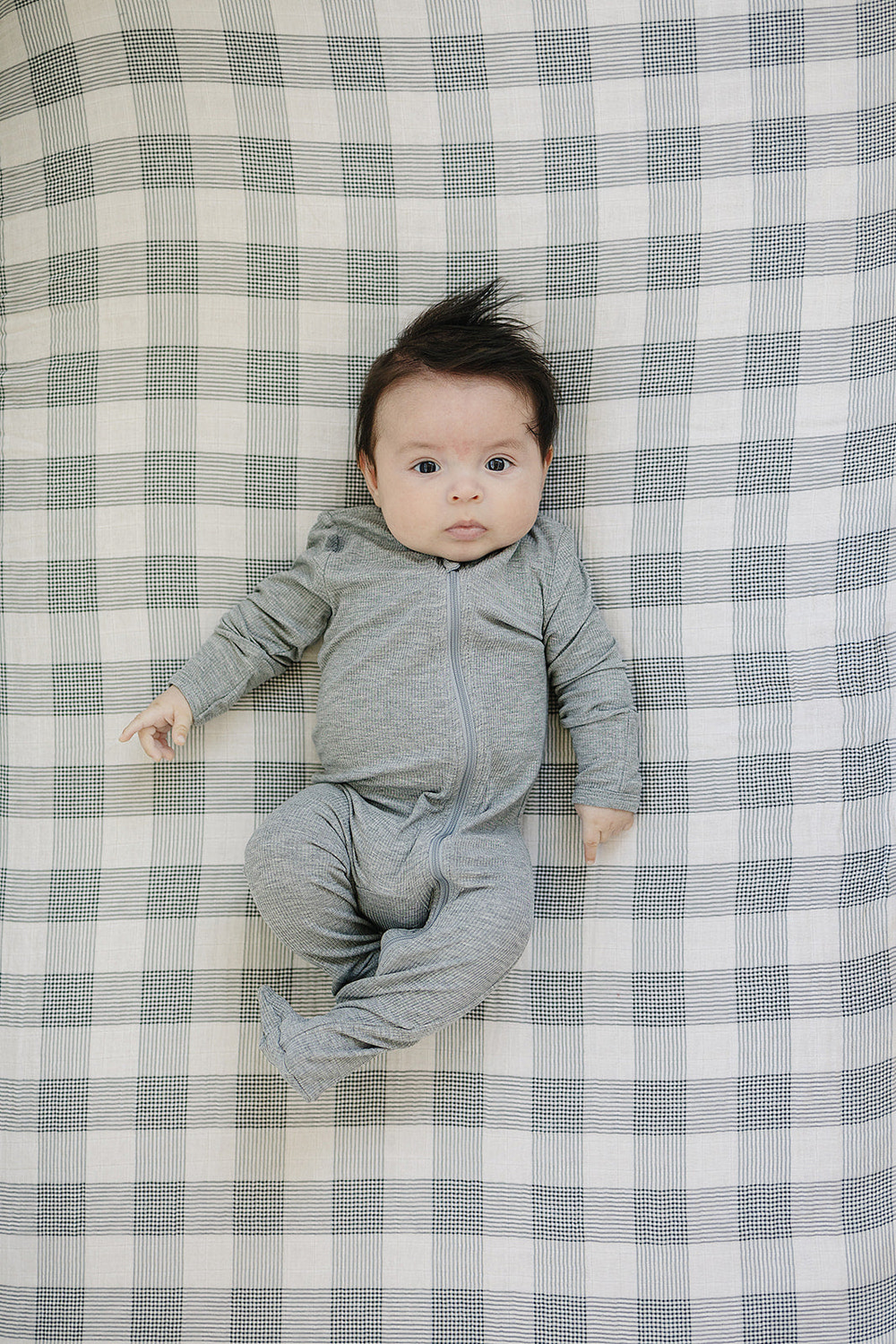 Coastal Plaid Muslin Crib Sheet - MOOGCO Baby