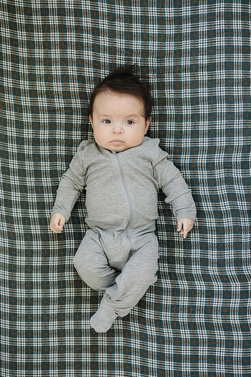 Navy Plaid Muslin Crib Sheet - MOOGCO Baby