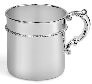Krysaliis Sterling Silver Baby Cup - Classic Beaded Victorian