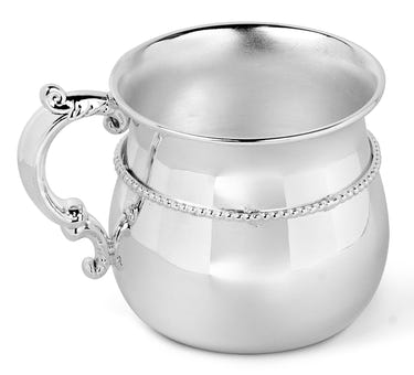 Krysaliis Sterling Silver Baby Cup - Beaded Victorian Bulge