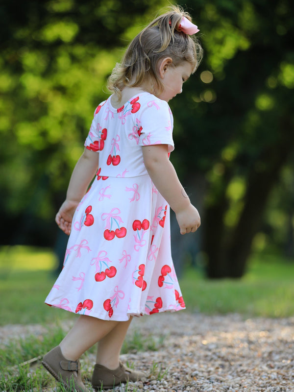 Cherry Pattern Vibrant Girls Dress