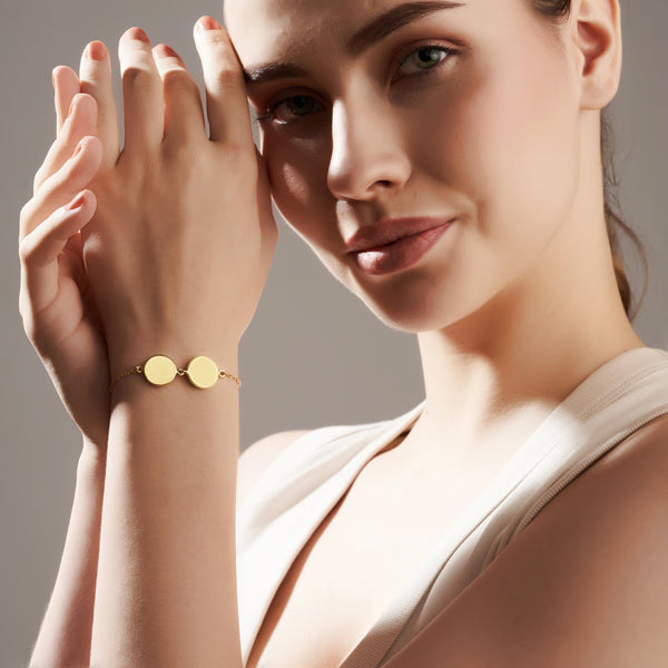 Mysha Personalized Eternal Dual Initial Circle Bracelet
