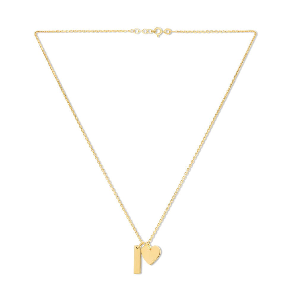 Mysha Personalized Bar and Heart Pendant