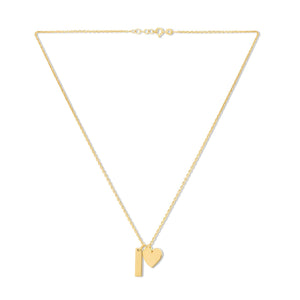 Mysha Personalized Bar and Heart Pendant