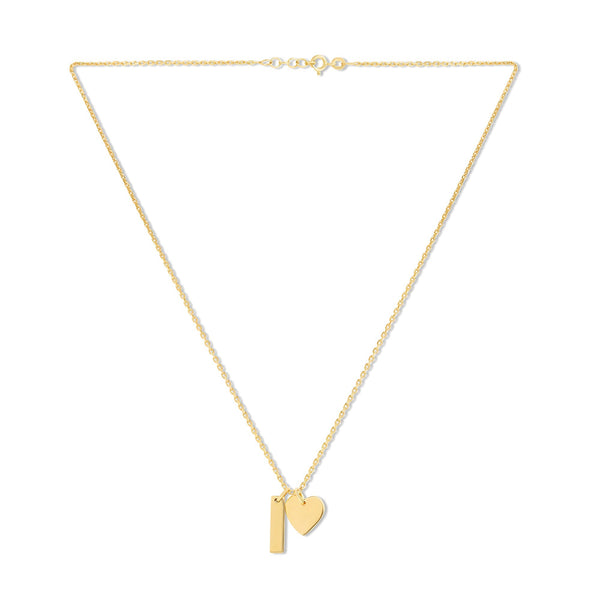 Mysha Personalized Bar and Heart Pendant