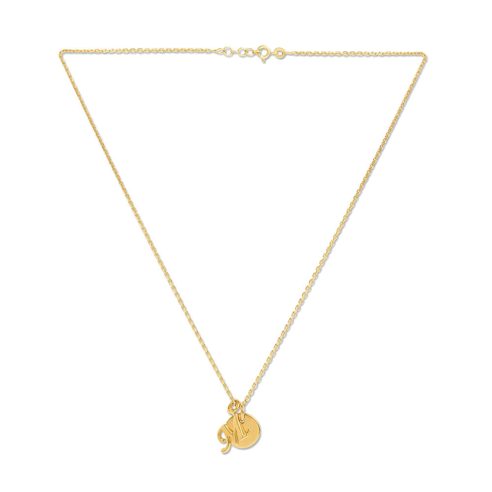 Mysha Personalized Eternal Name Disc and Initial Pendant