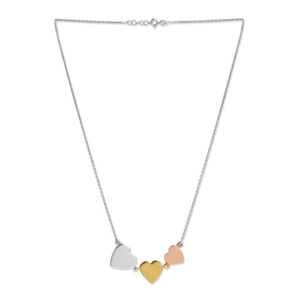 Mysha Personalized Triple Mixed Metal Serenade Heart Pendant
