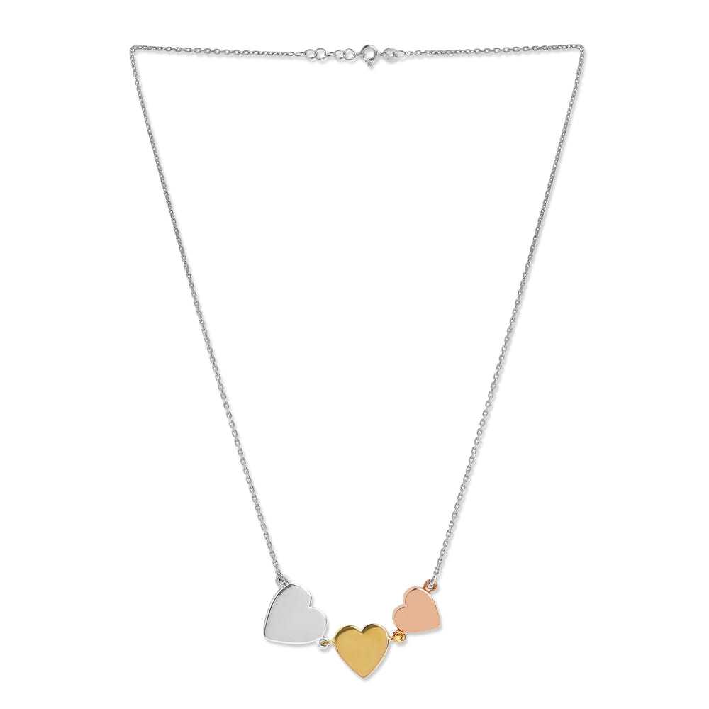 Mysha Personalized Triple Mixed Metal Serenade Heart Pendant