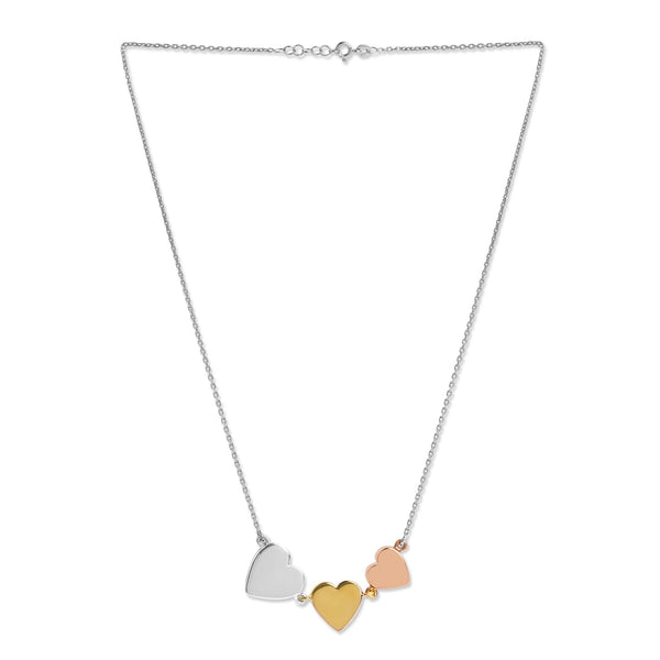 Mysha Personalized Triple Mixed Metal Serenade Heart Pendant