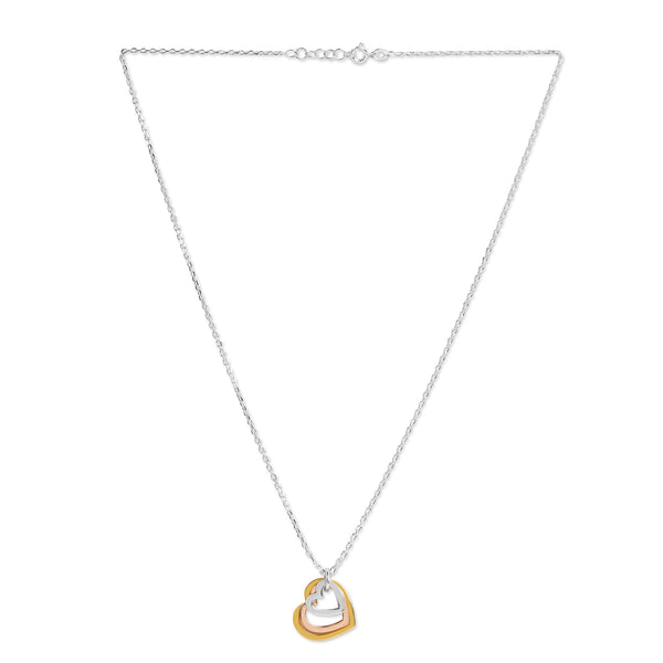 Mysha Love in Bloom Triple Heart Ring Pendant - Mixed Metal