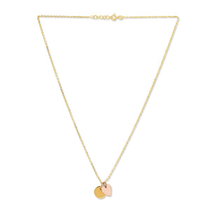 Mysha Personalized Eternal Disc Initial & Heart Pendant - Mixed Metal