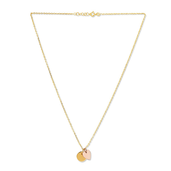 Mysha Personalized Eternal Disc Initial & Heart Pendant - Mixed Metal