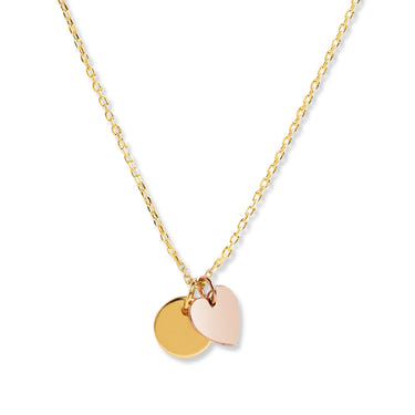 Mysha Personalized Eternal Disc Initial & Heart Pendant - Mixed Metal