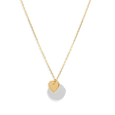Mysha Personalized Mixed metal Eternal Pendant w Heart charm