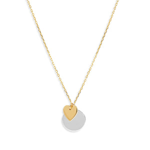 Mysha Personalized Mixed metal Eternal Pendant w Heart charm