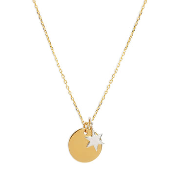 Mysha Personalized Mixed Metal Eternal Pendant w Star charm