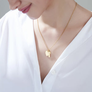 Mysha Personalized Bar and Heart Pendant