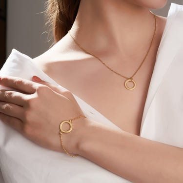 Mysha Personalized Eternal Ring Pendant & Bracelet Set