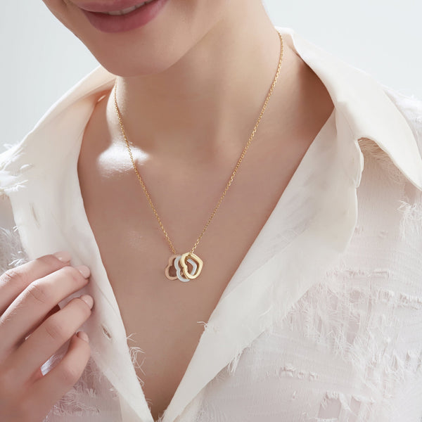 Mysha Triple Heart of Purity Pendant - Mixed Metal